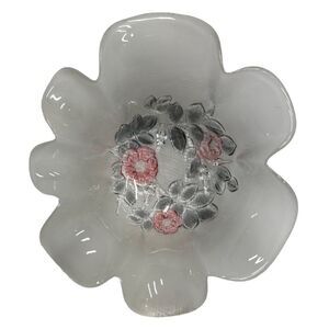 Vintage Mikasa Bella Rosa‎ Frosted Glass Fluted Bowl